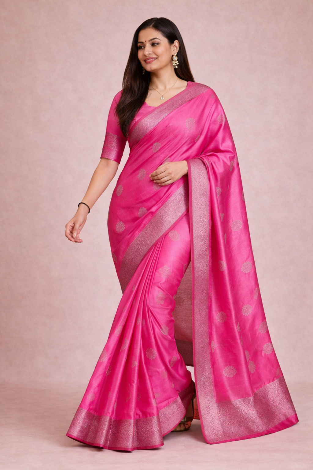 Elegant Rumali Silk Zari Work Saree