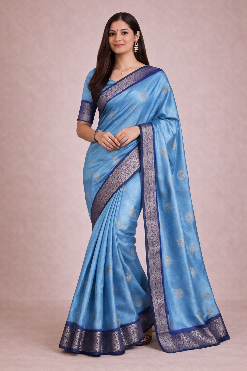 Elegant Rumali Silk Zari Work Saree