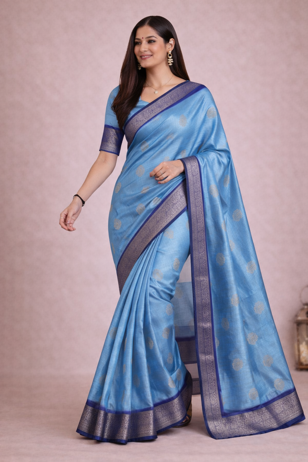 Elegant Rumali Silk Zari Work Saree