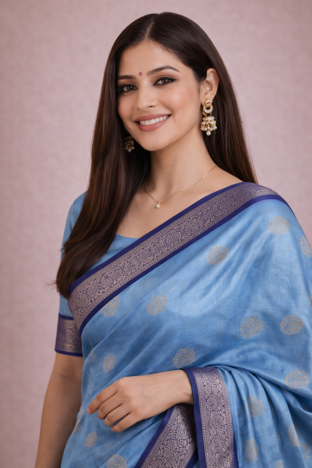 Elegant Rumali Silk Zari Work Saree