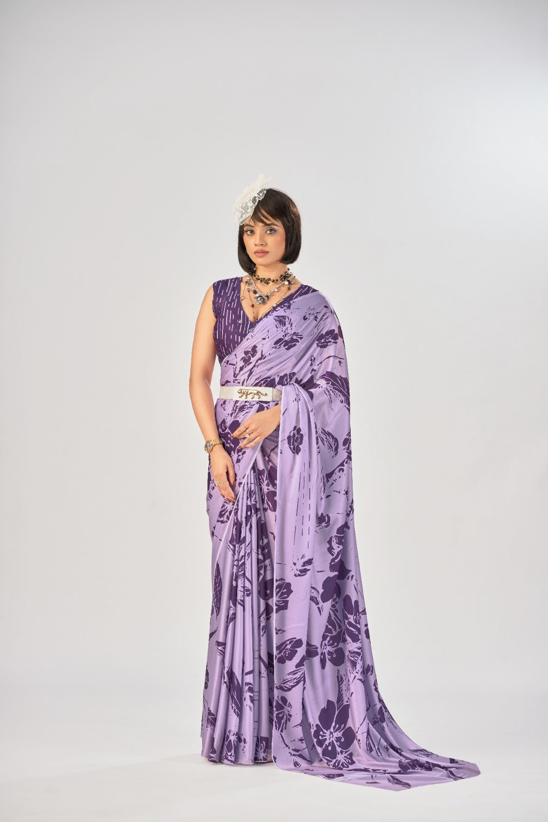 Premium Printed Satin Silk Saree