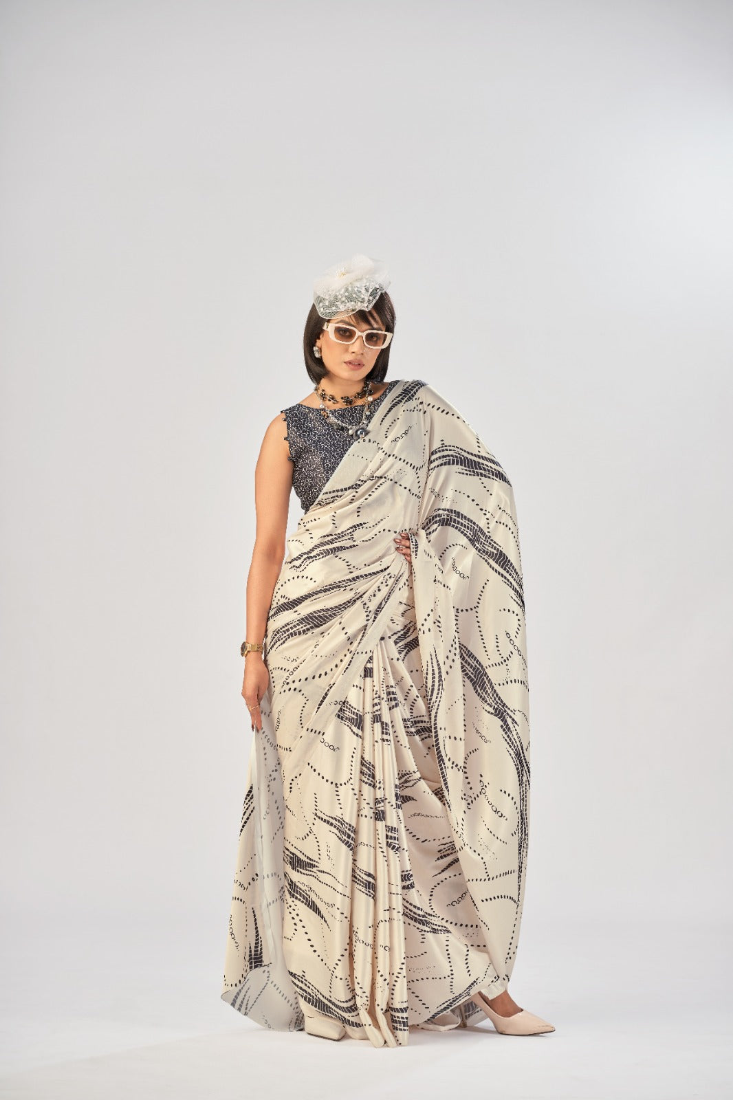 Premium Printed Satin Silk Saree