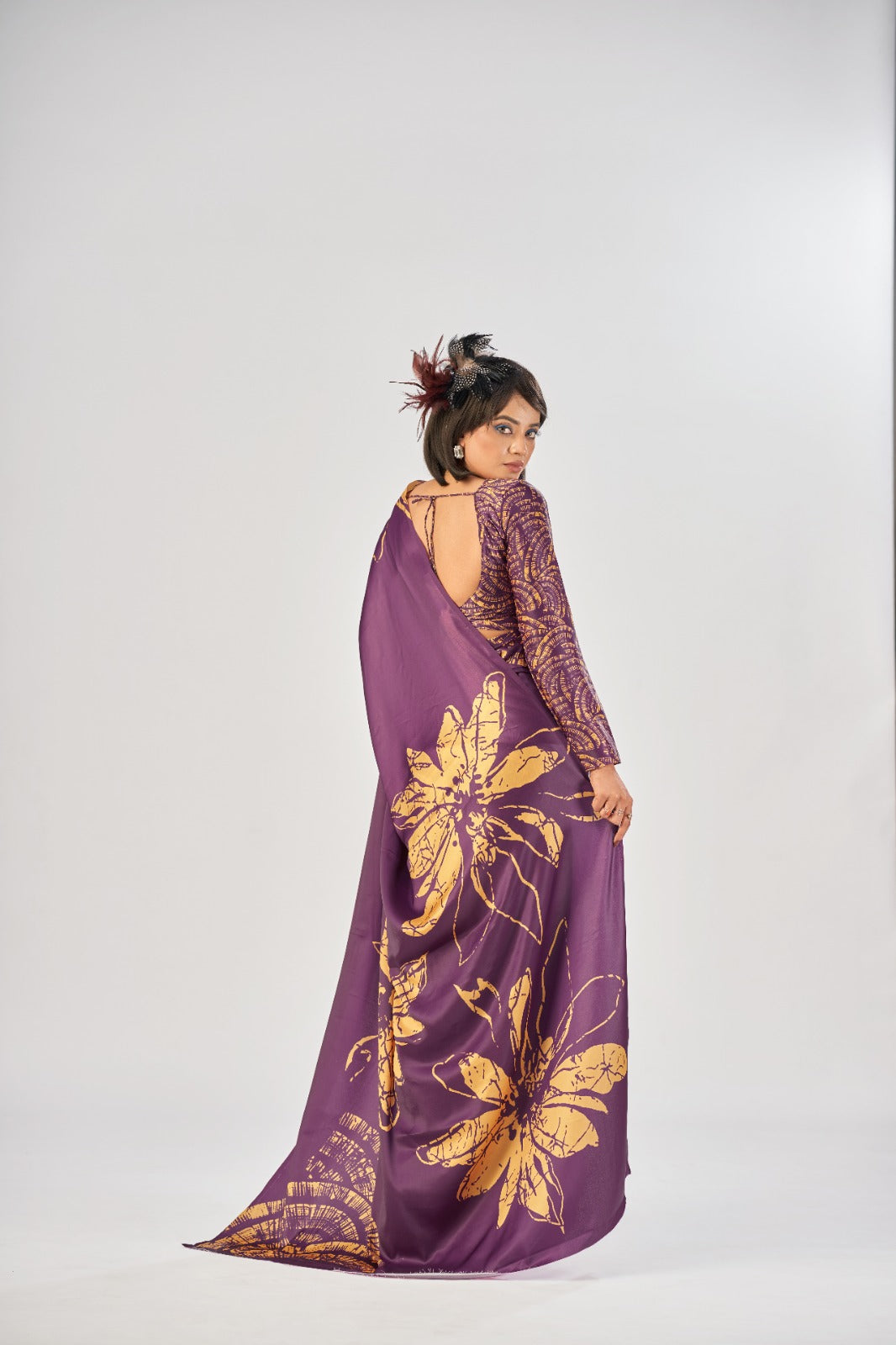 Premium Printed Satin Silk Saree