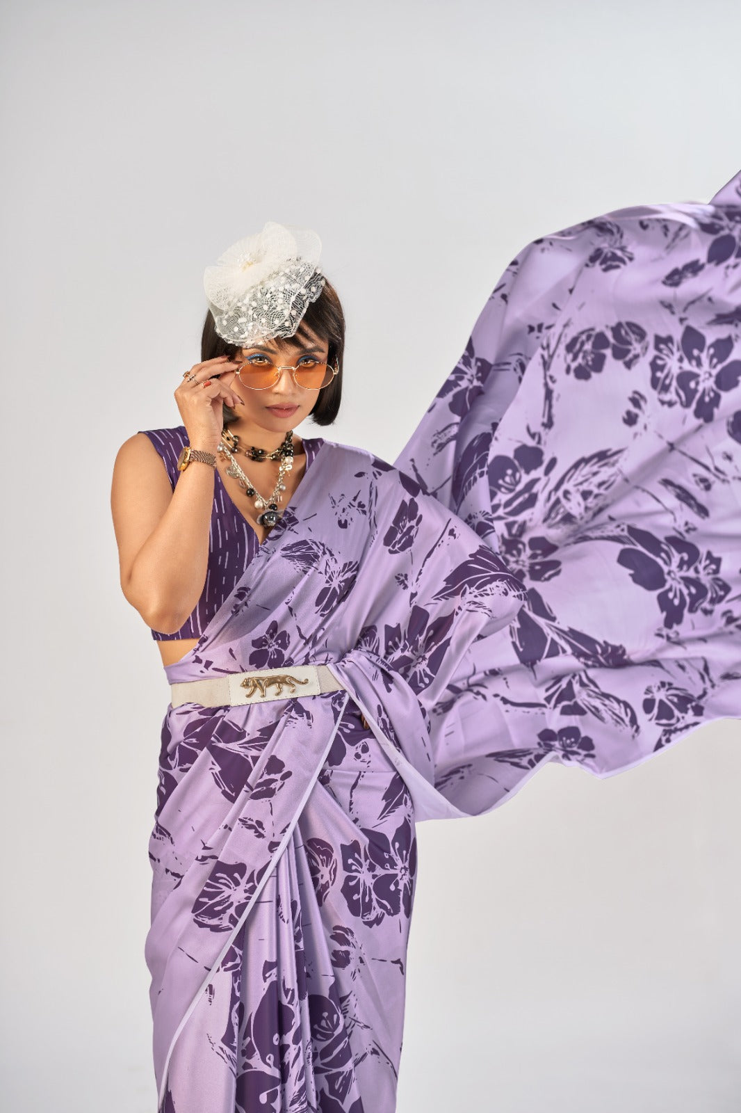 Premium Printed Satin Silk Saree