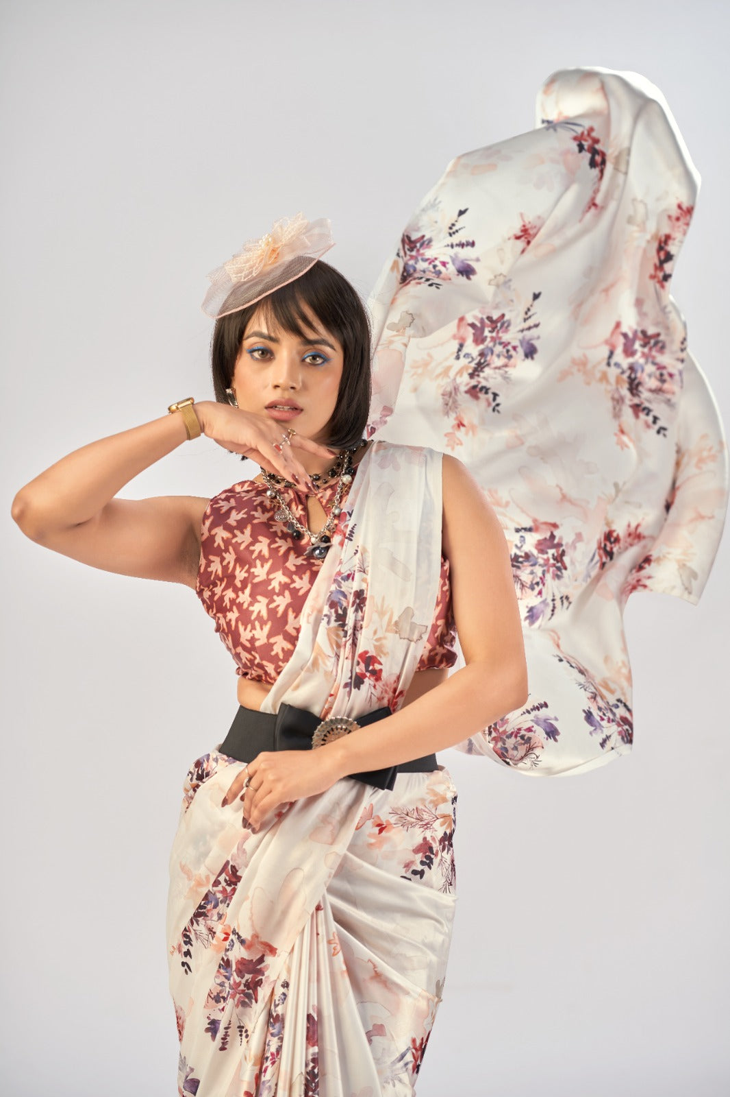 Premium Printed Satin Silk Saree