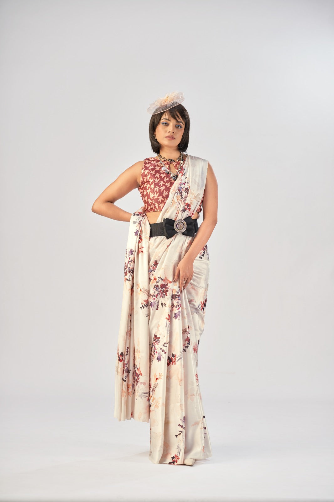 Premium Printed Satin Silk Saree