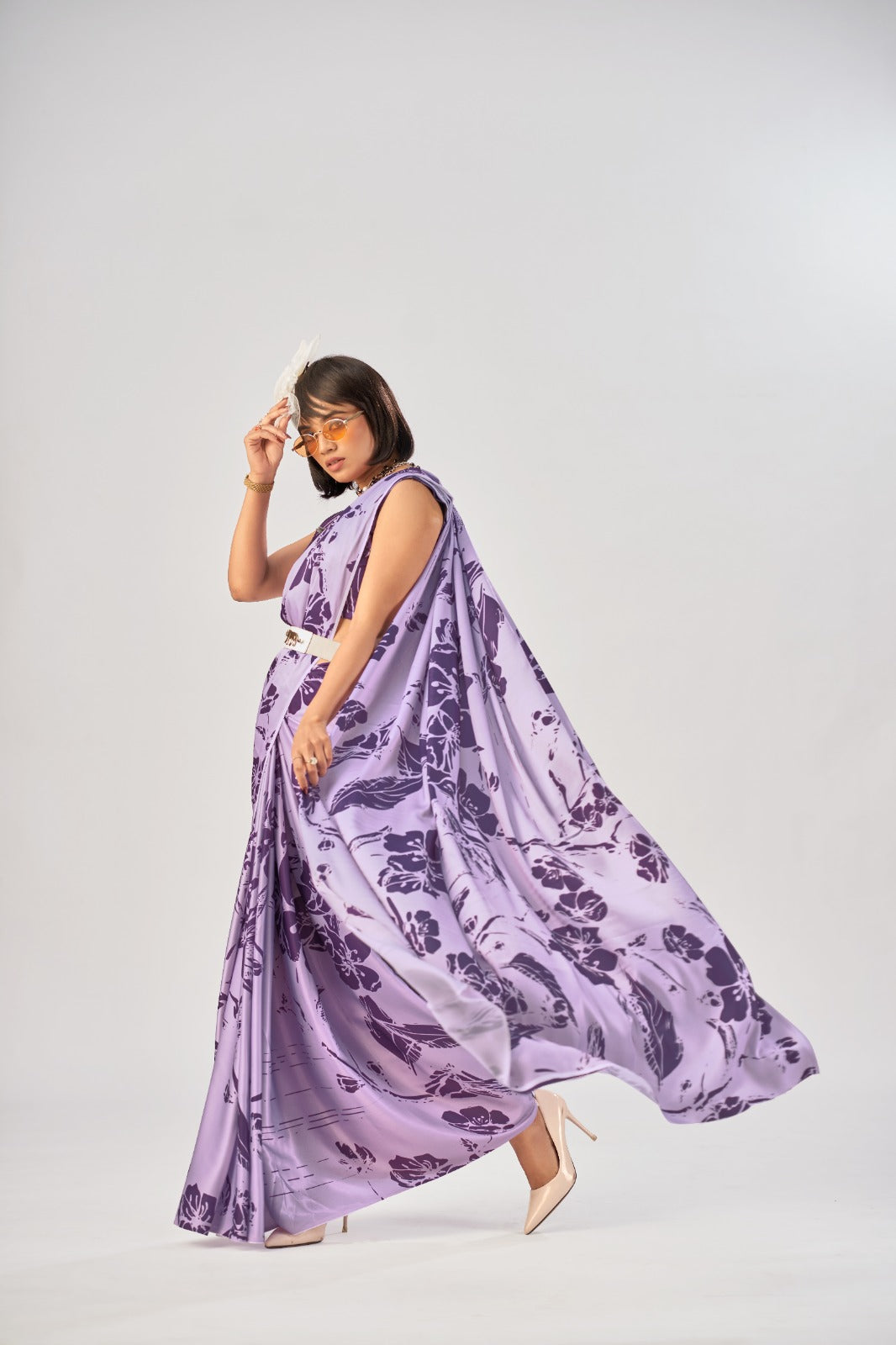 Premium Printed Satin Silk Saree