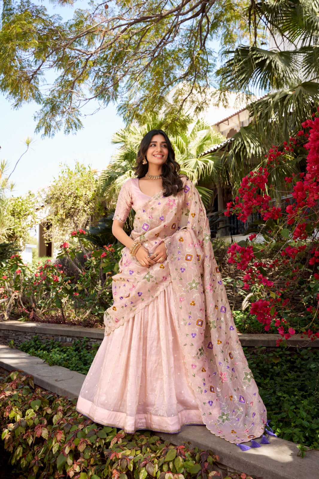 Designer Embroidered Lehenga Choli Set With Unstitched Blouse