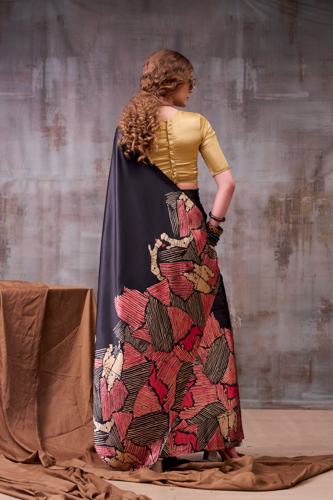 Designer Printed Satin Silk Saree
