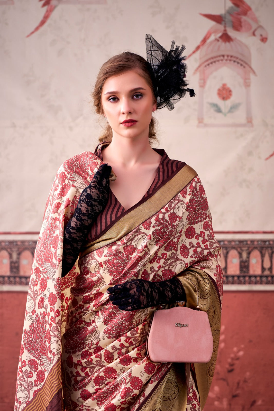 Tasar Silk Printed Saree With Unstitched Blouse