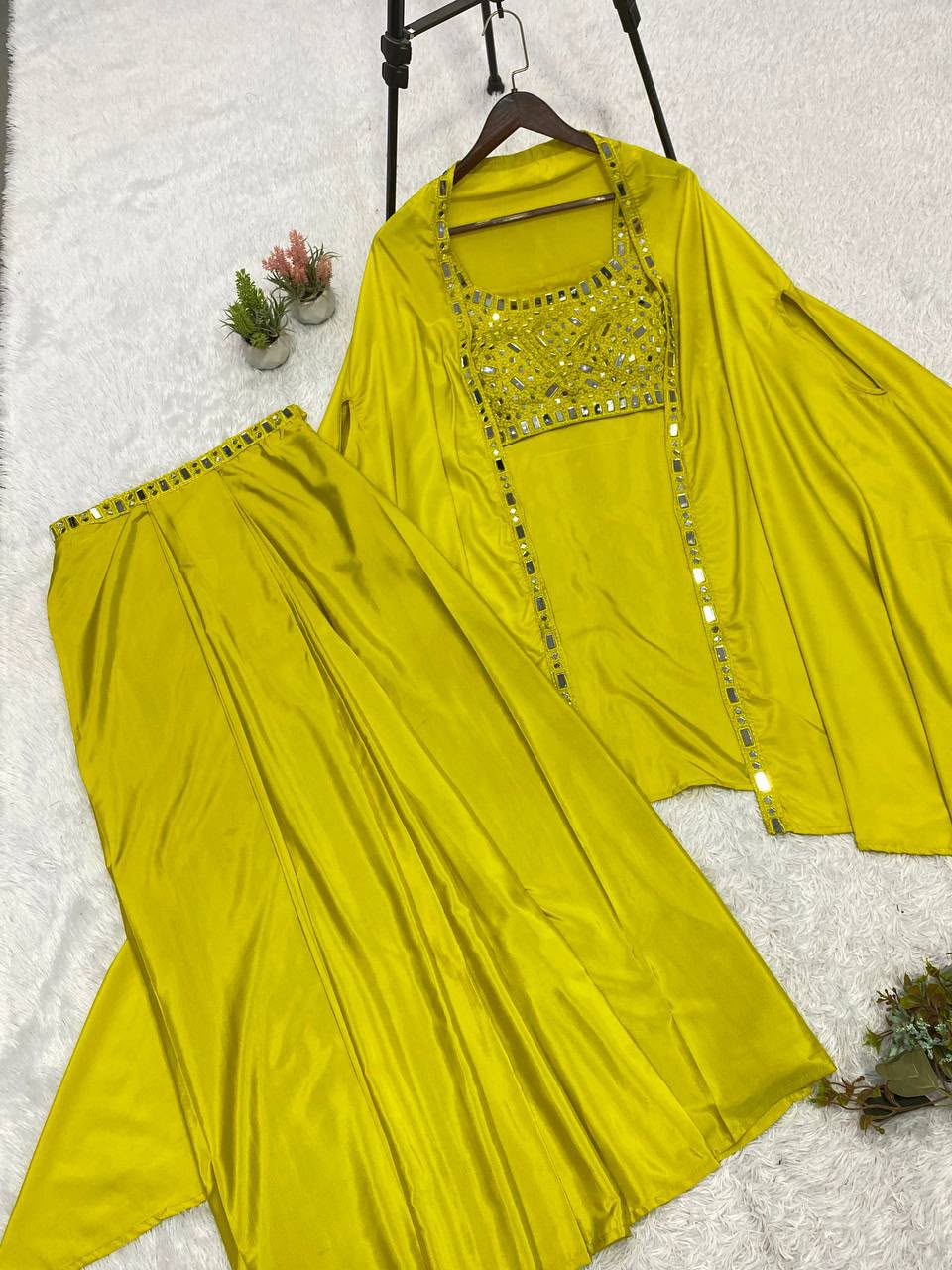 Designer Party Wear Skirt Set with Shrug