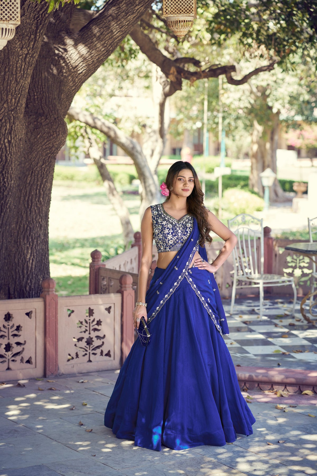 Designer Beads Sequins Embroidered Lehenga Choli Set