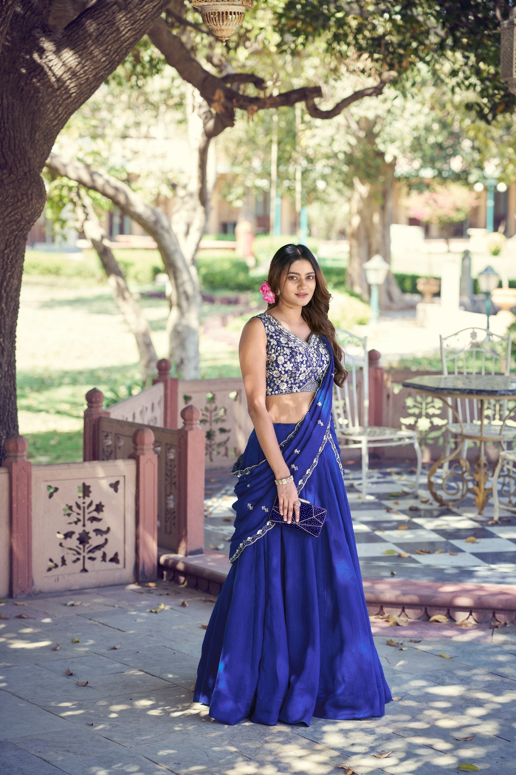 Designer Beads Sequins Embroidered Lehenga Choli Set