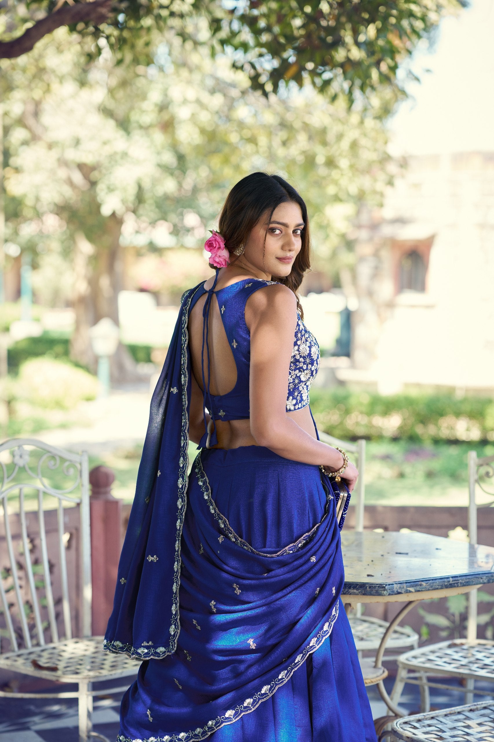Designer Beads Sequins Embroidered Lehenga Choli Set