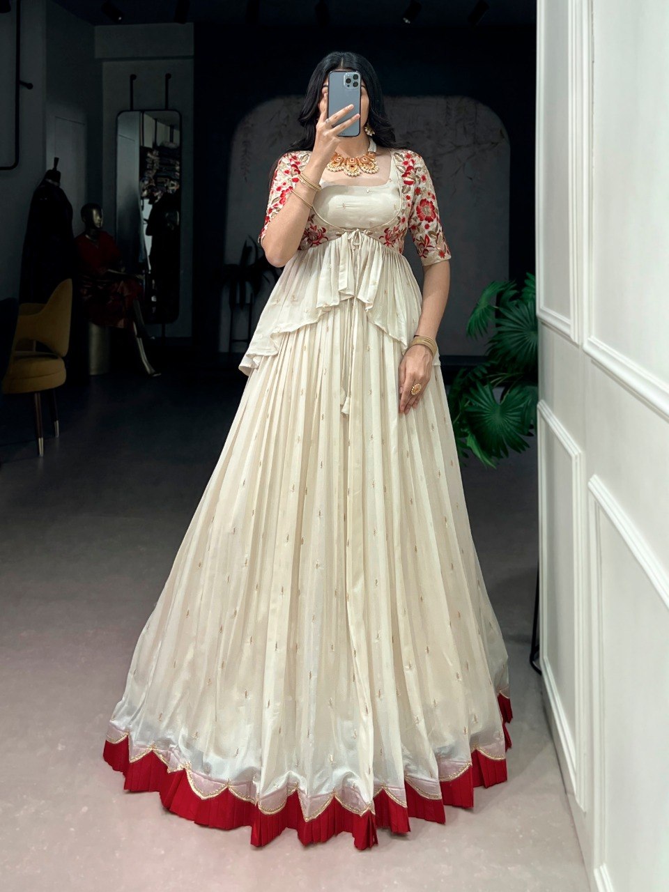 Embroidered Koti Lehenga Choli Set