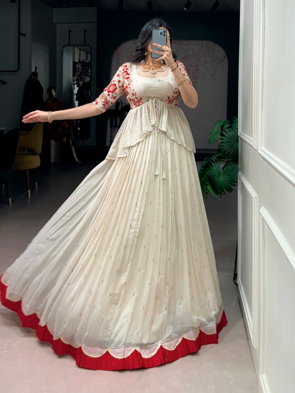 Embroidered Koti Lehenga Choli Set