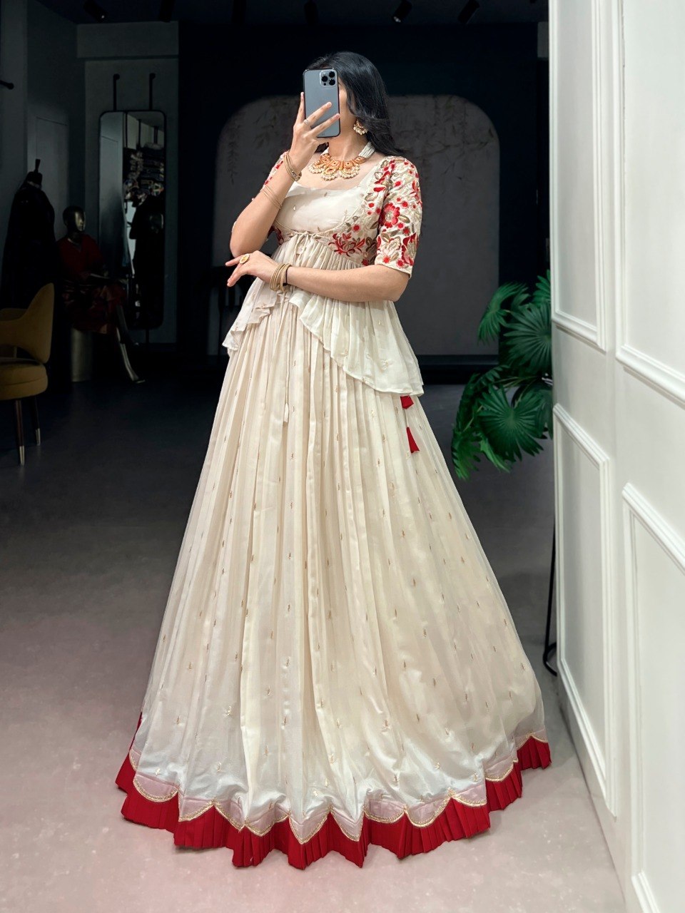 Embroidered Koti Lehenga Choli Set