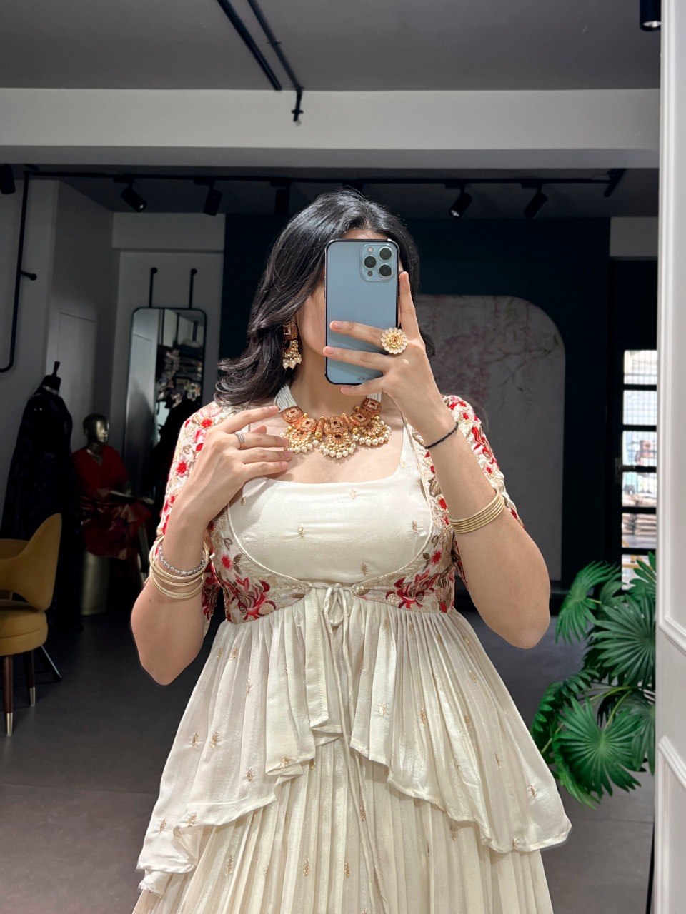 Embroidered Koti Lehenga Choli Set
