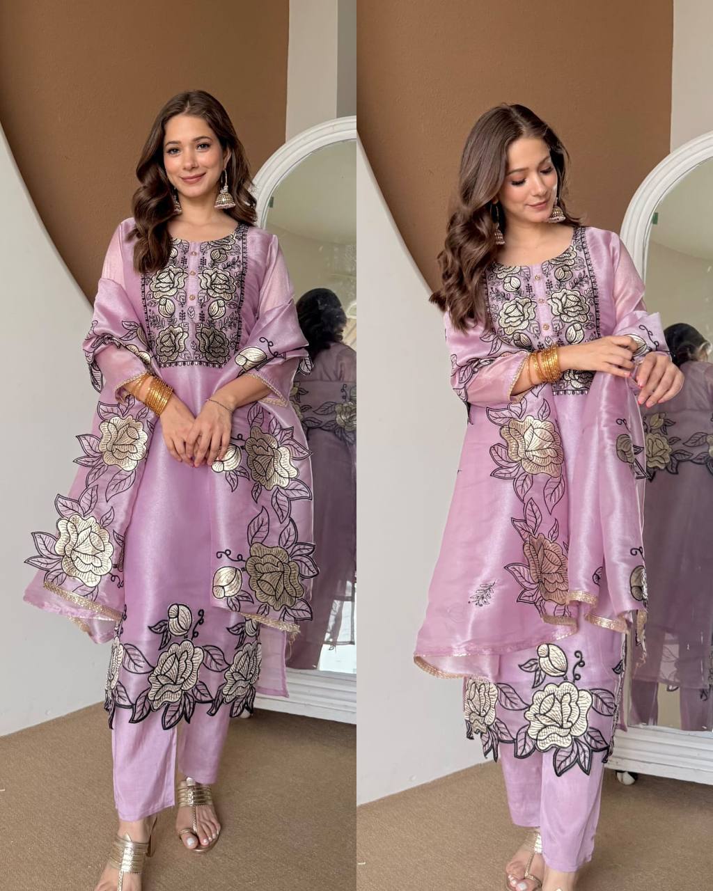 Designer Embroidered Cut Work Suit With Dupatta