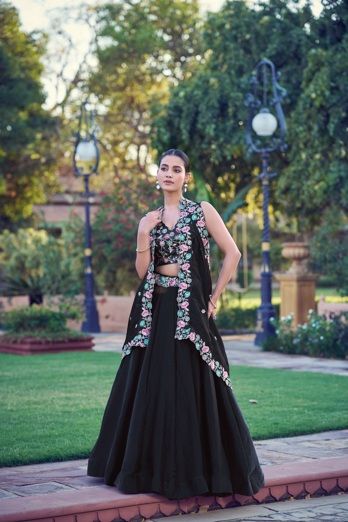 Premium Black Fendy Silk Lehenga Choli with Dupatta