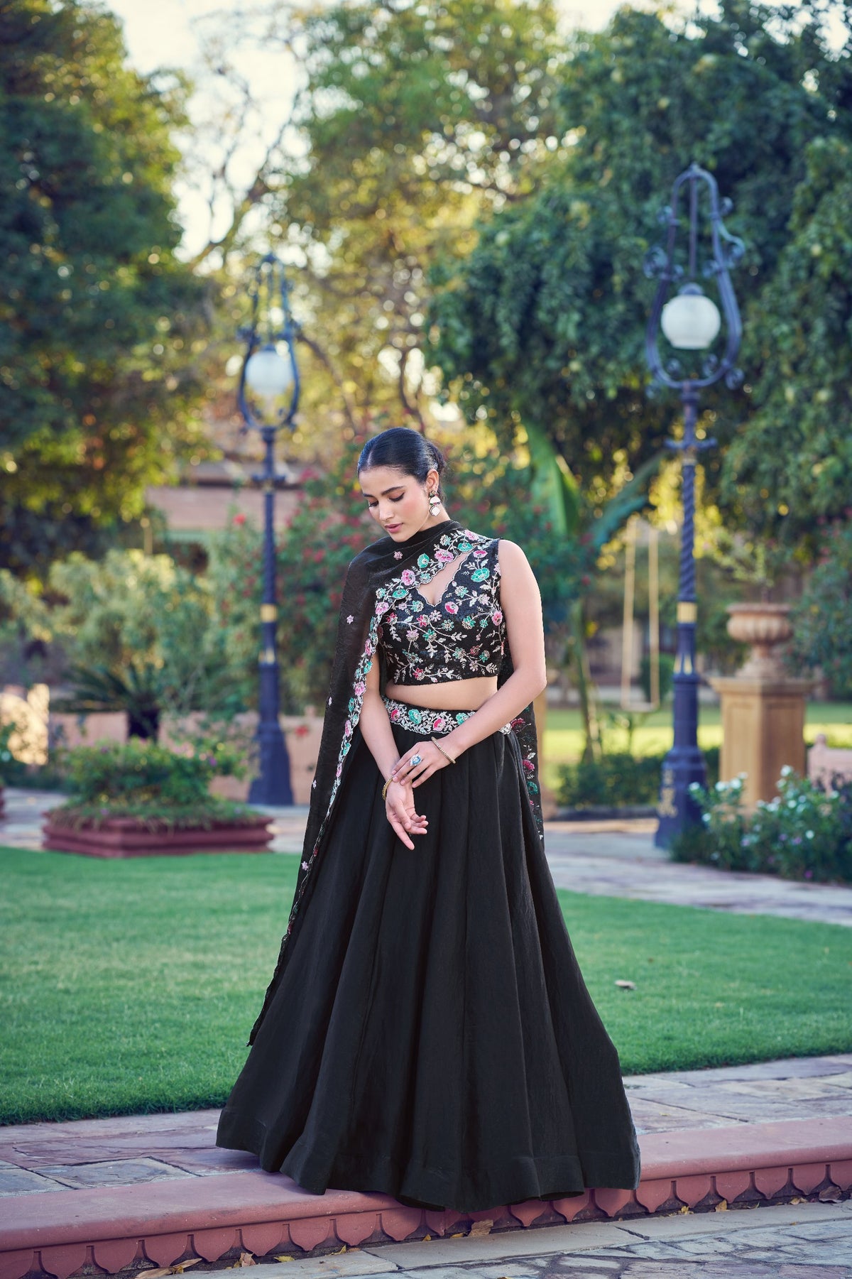 Premium Black Fendy Silk Lehenga Choli with Dupatta