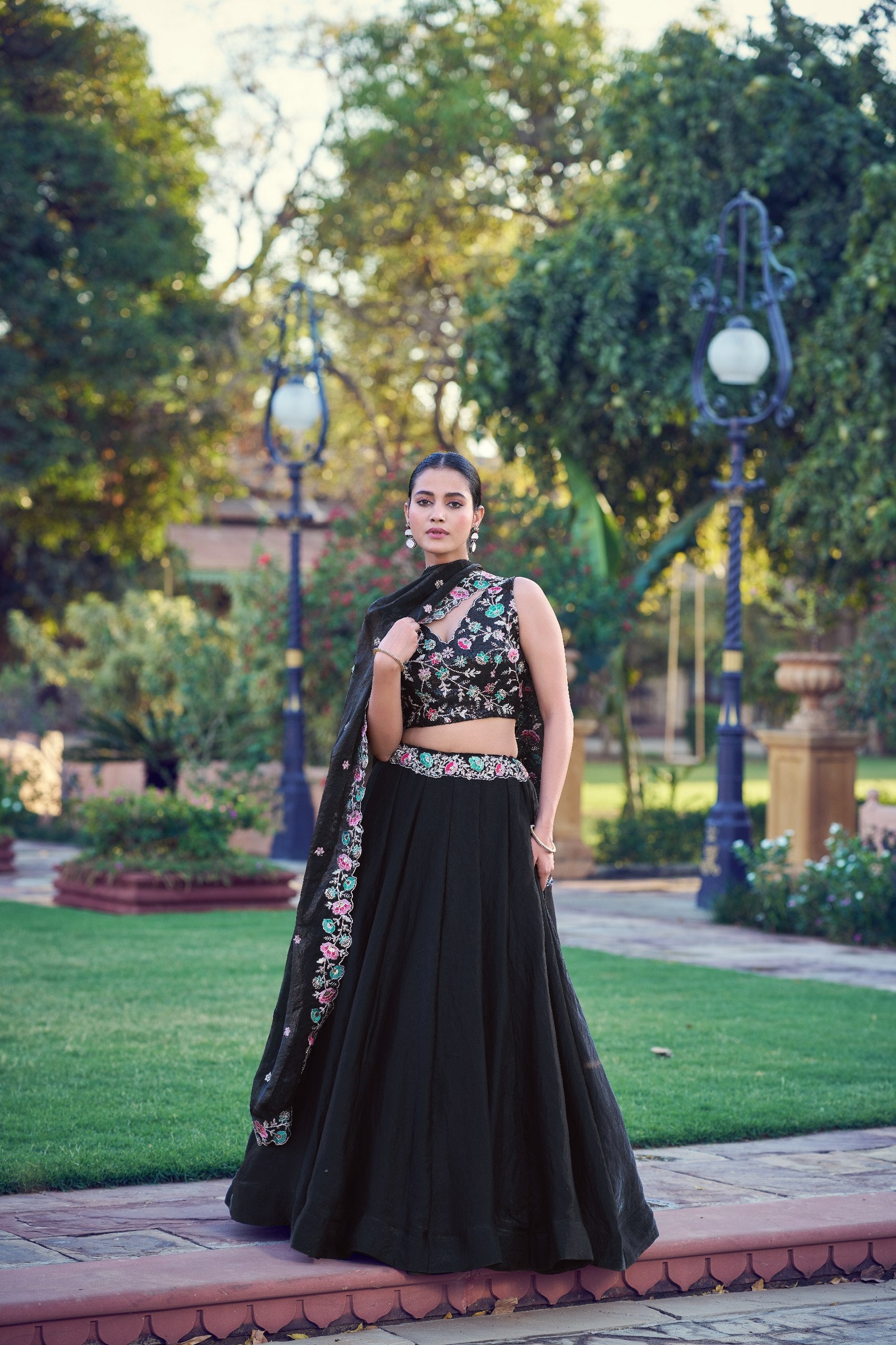 Premium Black Fendy Silk Lehenga Choli with Dupatta