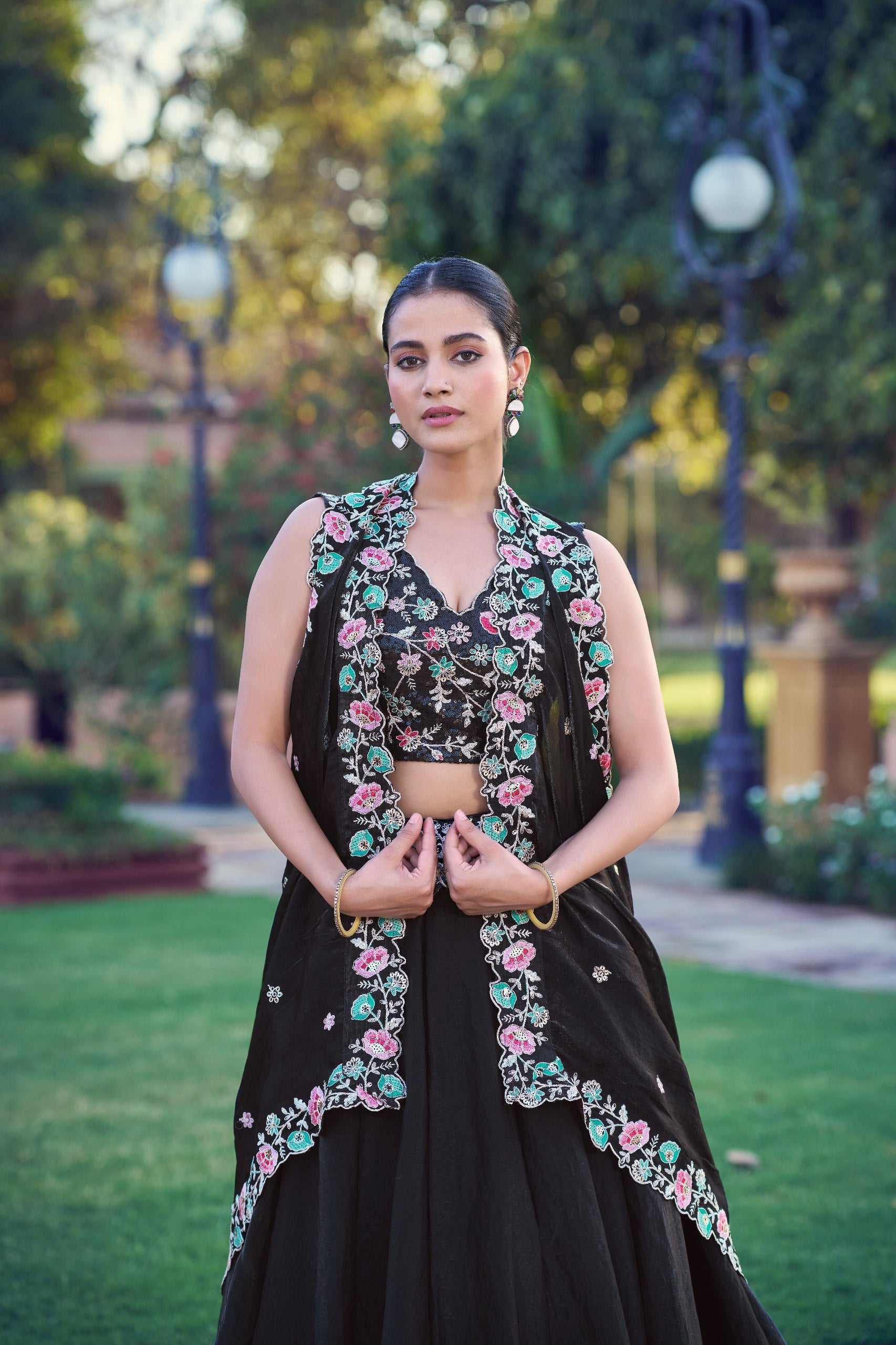 Premium Black Fendy Silk Lehenga Choli with Dupatta