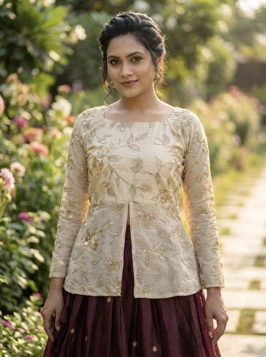 Zari Embroidered Fendy Silk Lehenga Set