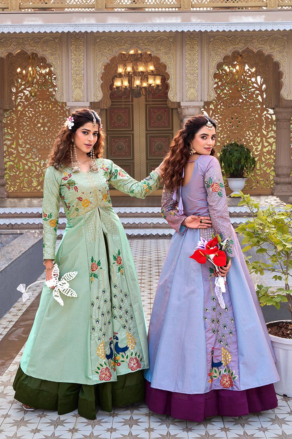 Designer Embroidered Satin Silk Lehenga Top Set