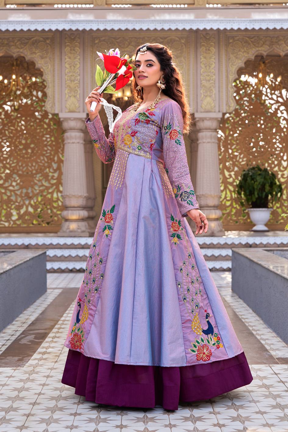Designer Embroidered Satin Silk Lehenga Top Set