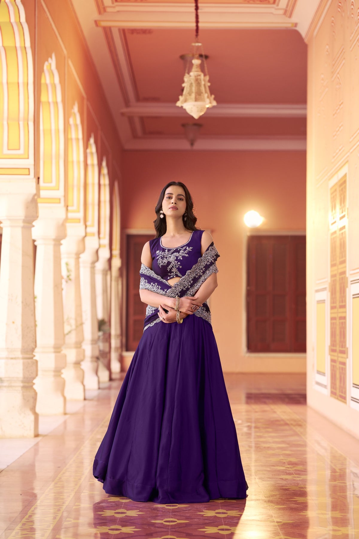 Designer Beads Sequins Embroidered Lehenga Set