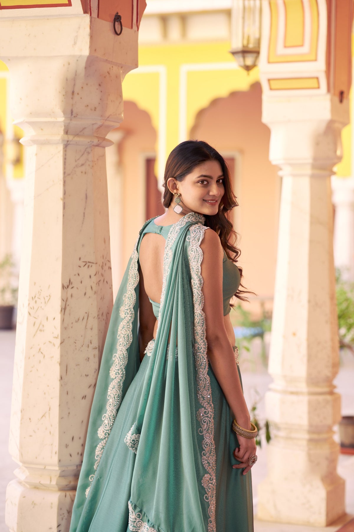 Designer Beads Sequins Embroidered Lehenga Set