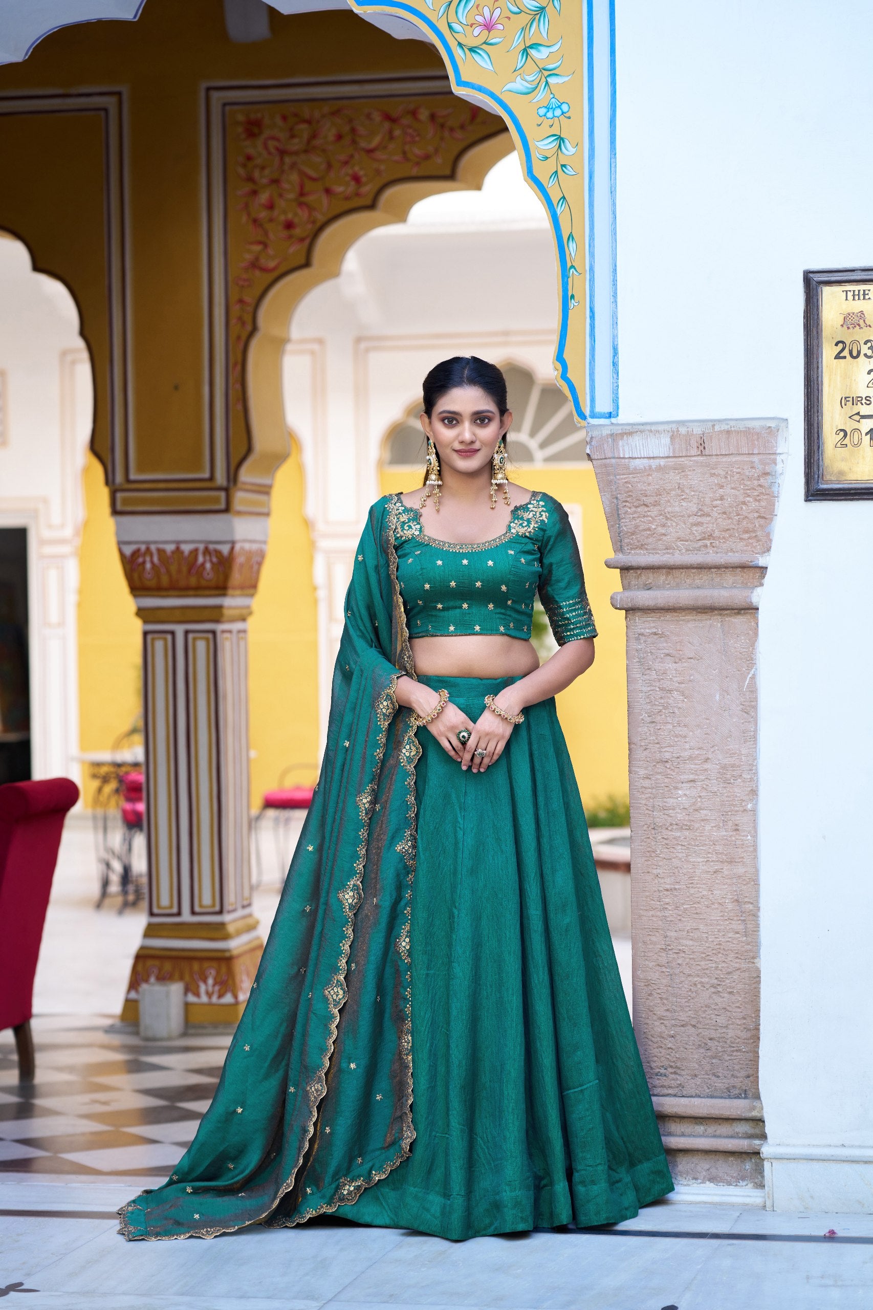 Designer NC Silk Embroidered Lehenga Choli Set