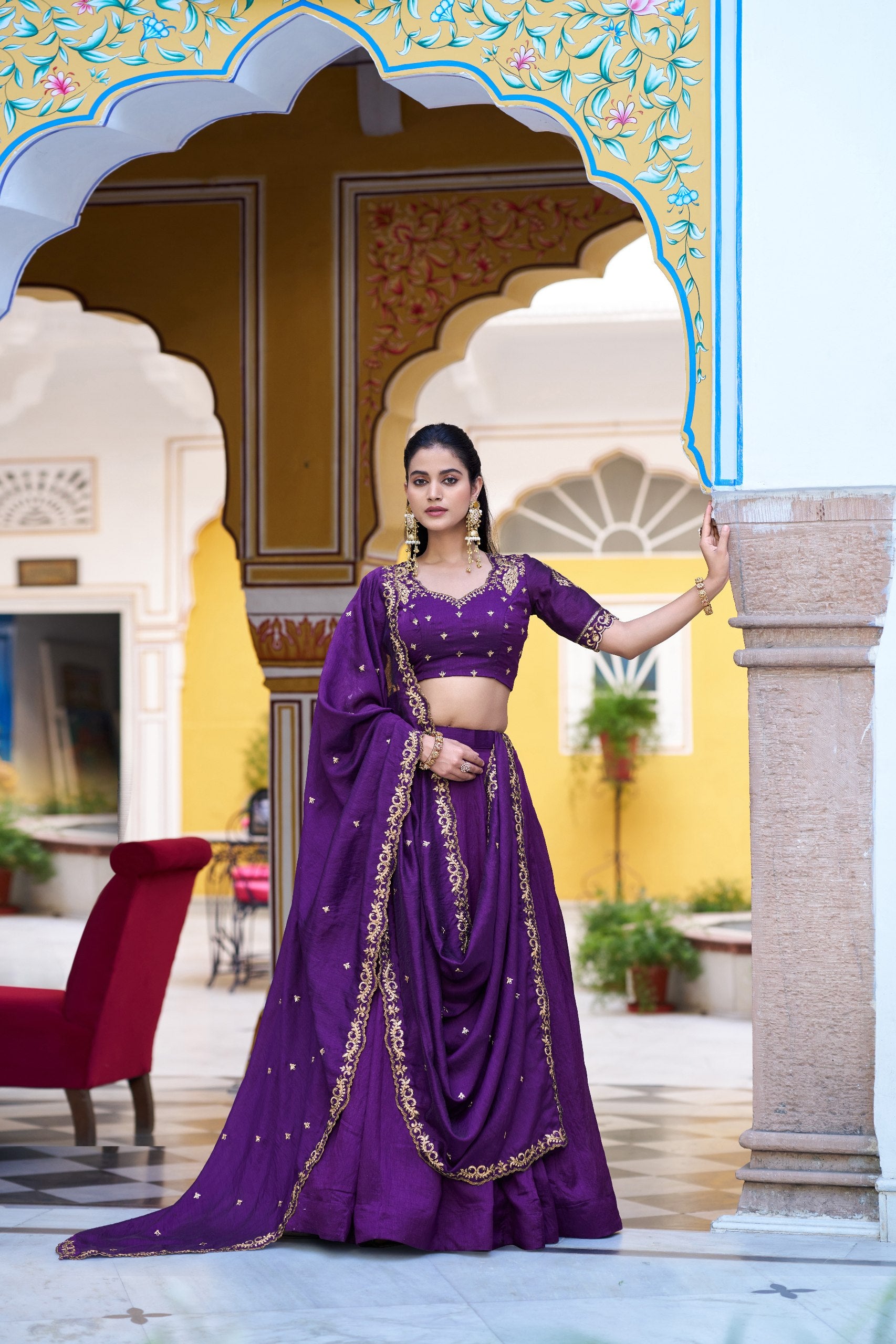 Designer NC Silk Embroidered Lehenga Choli Set