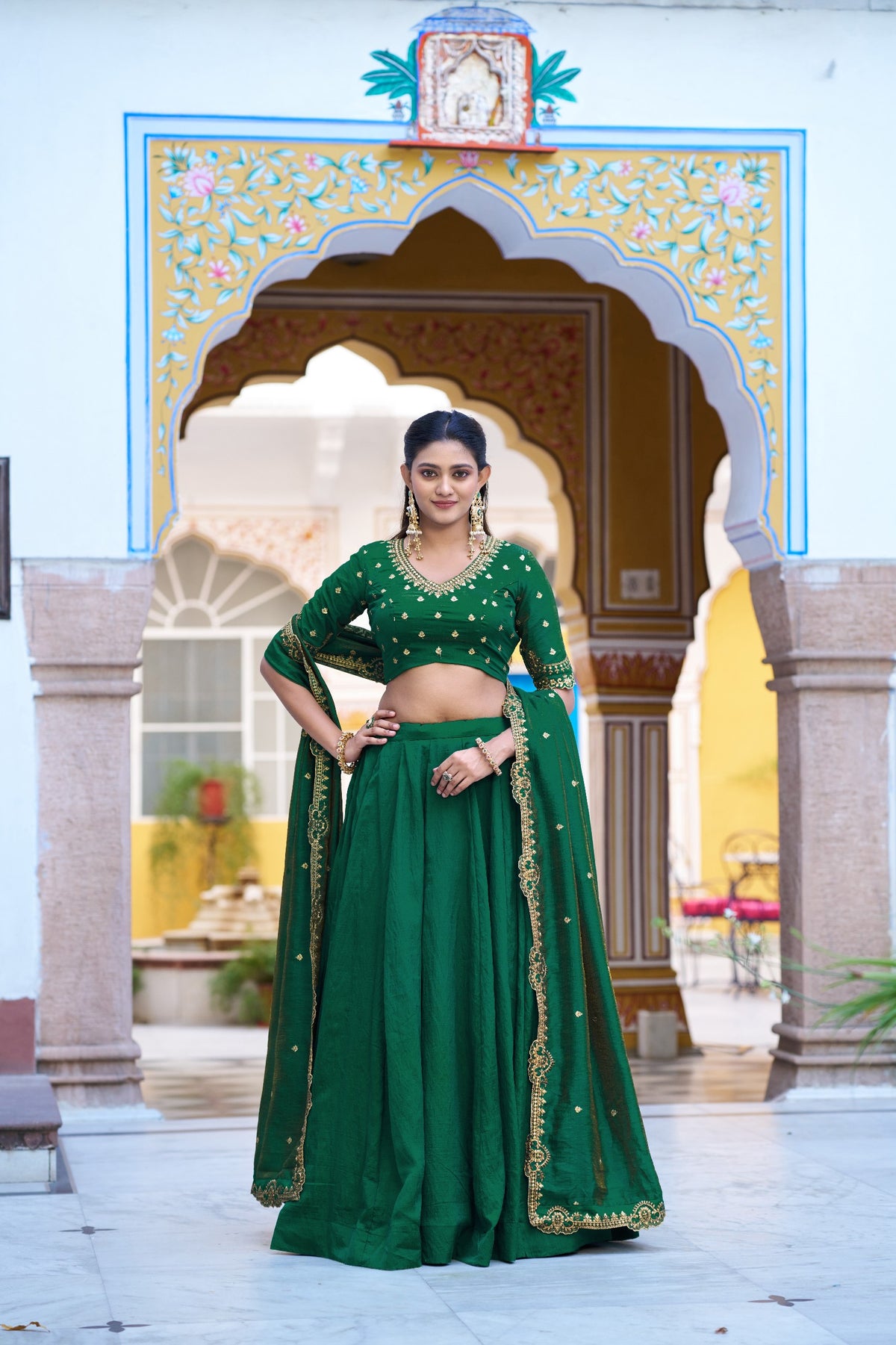Designer NC Silk Embroidered Lehenga Choli Set