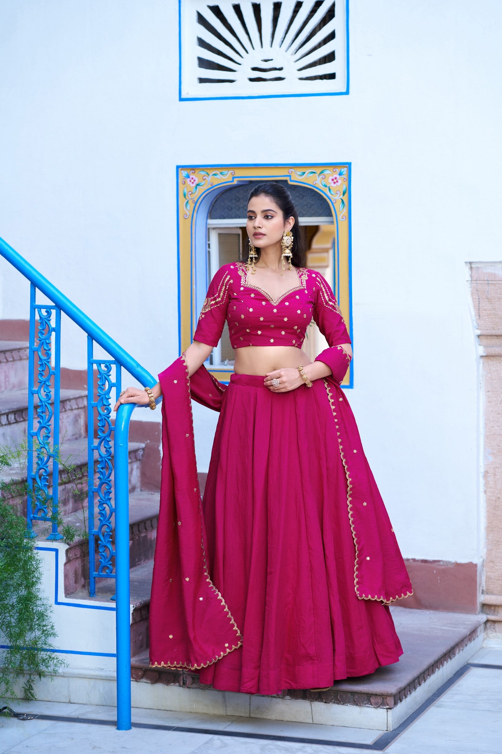 Designer NC Silk Embroidered Lehenga Choli Set