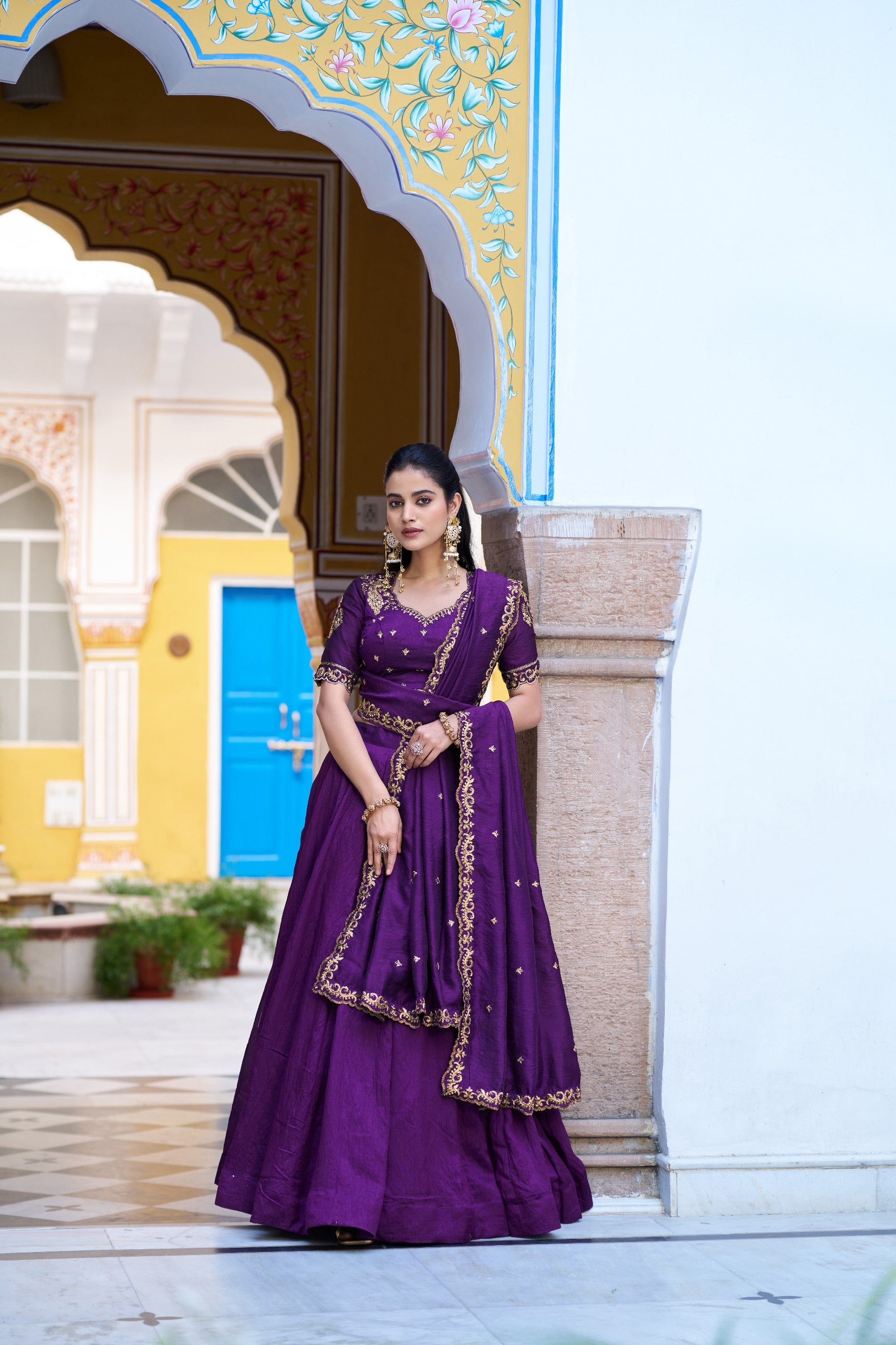 Designer NC Silk Embroidered Lehenga Choli Set