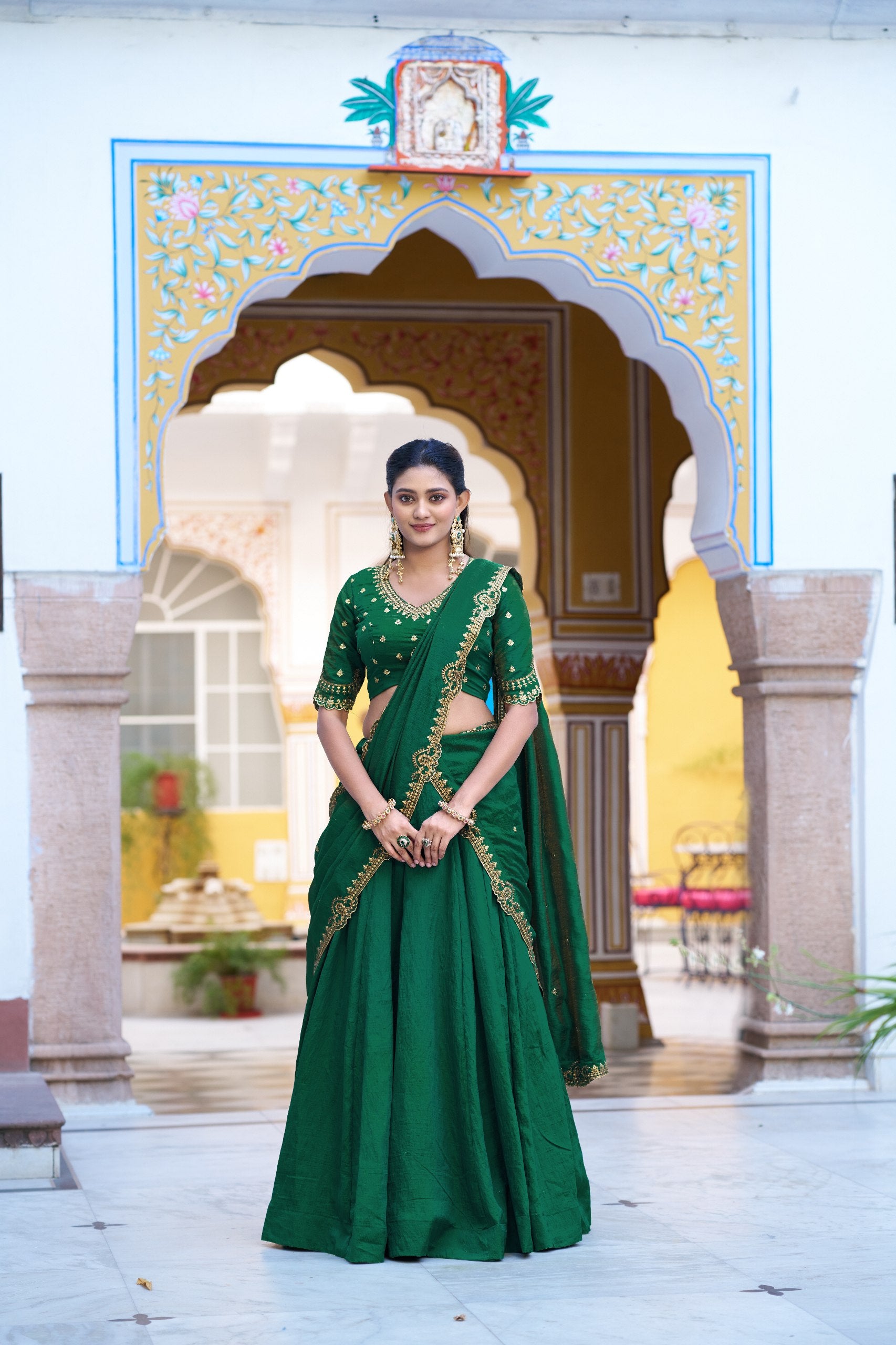 Designer NC Silk Embroidered Lehenga Choli Set