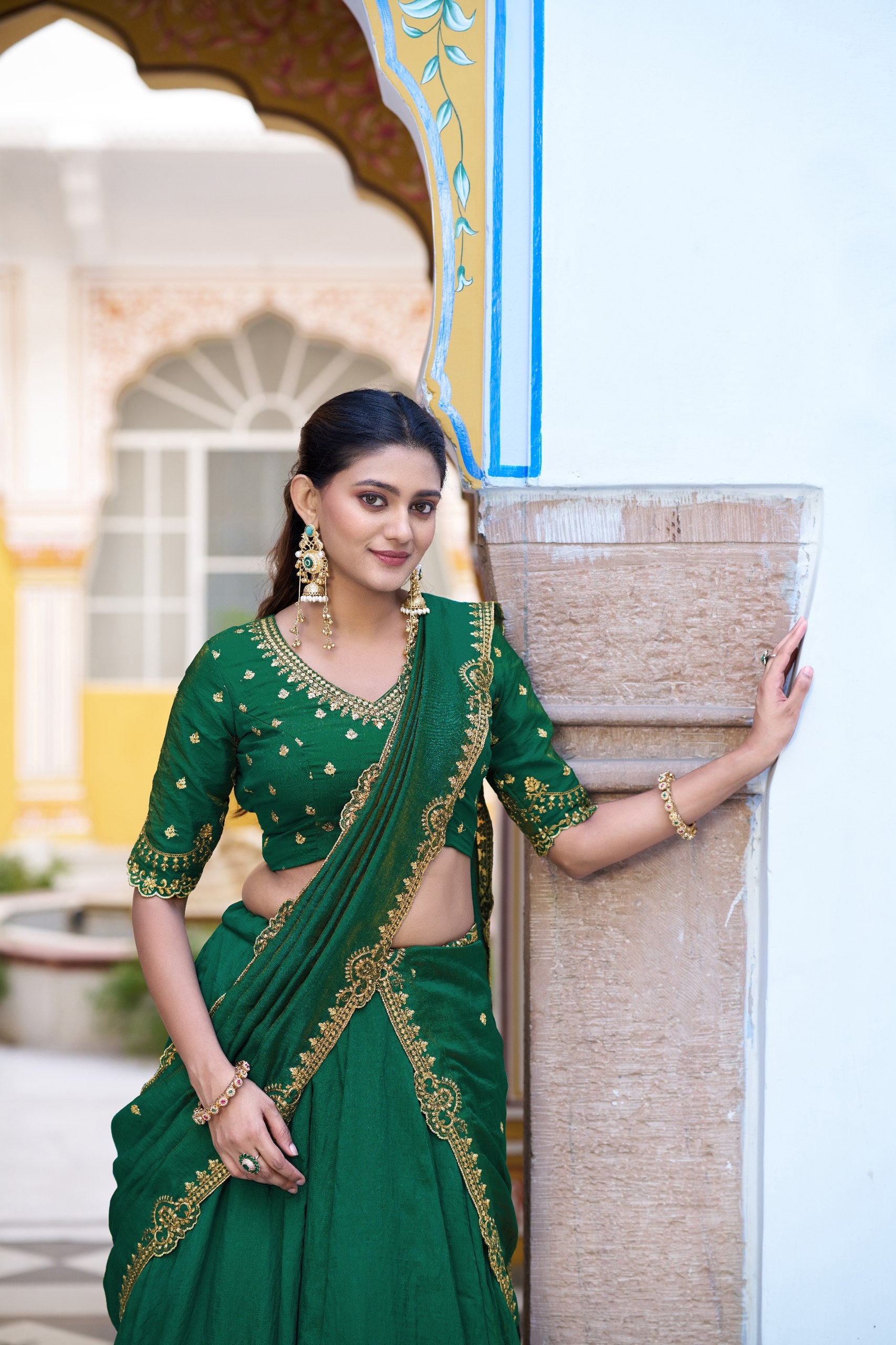 Designer NC Silk Embroidered Lehenga Choli Set