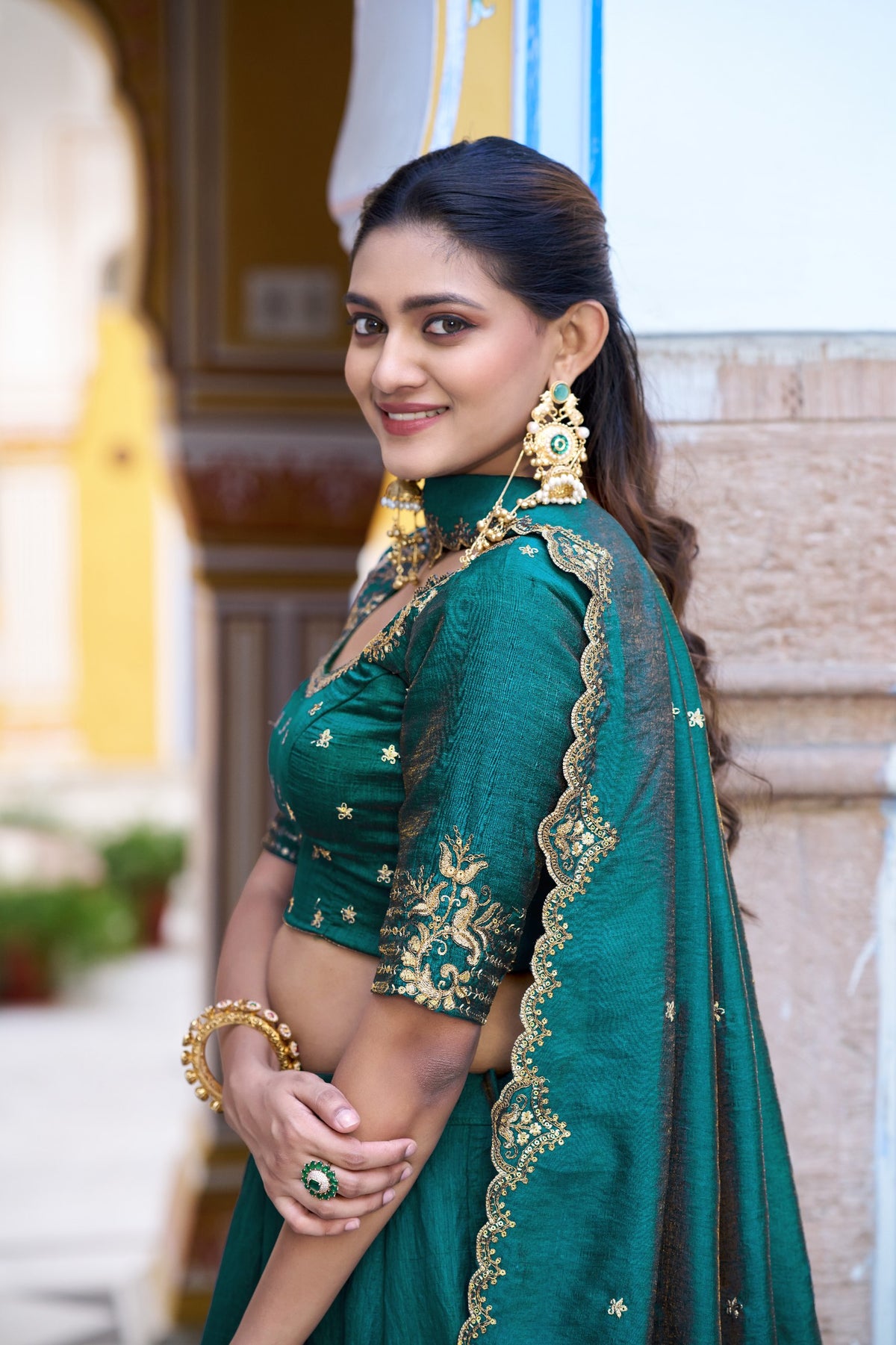 Designer NC Silk Embroidered Lehenga Choli Set