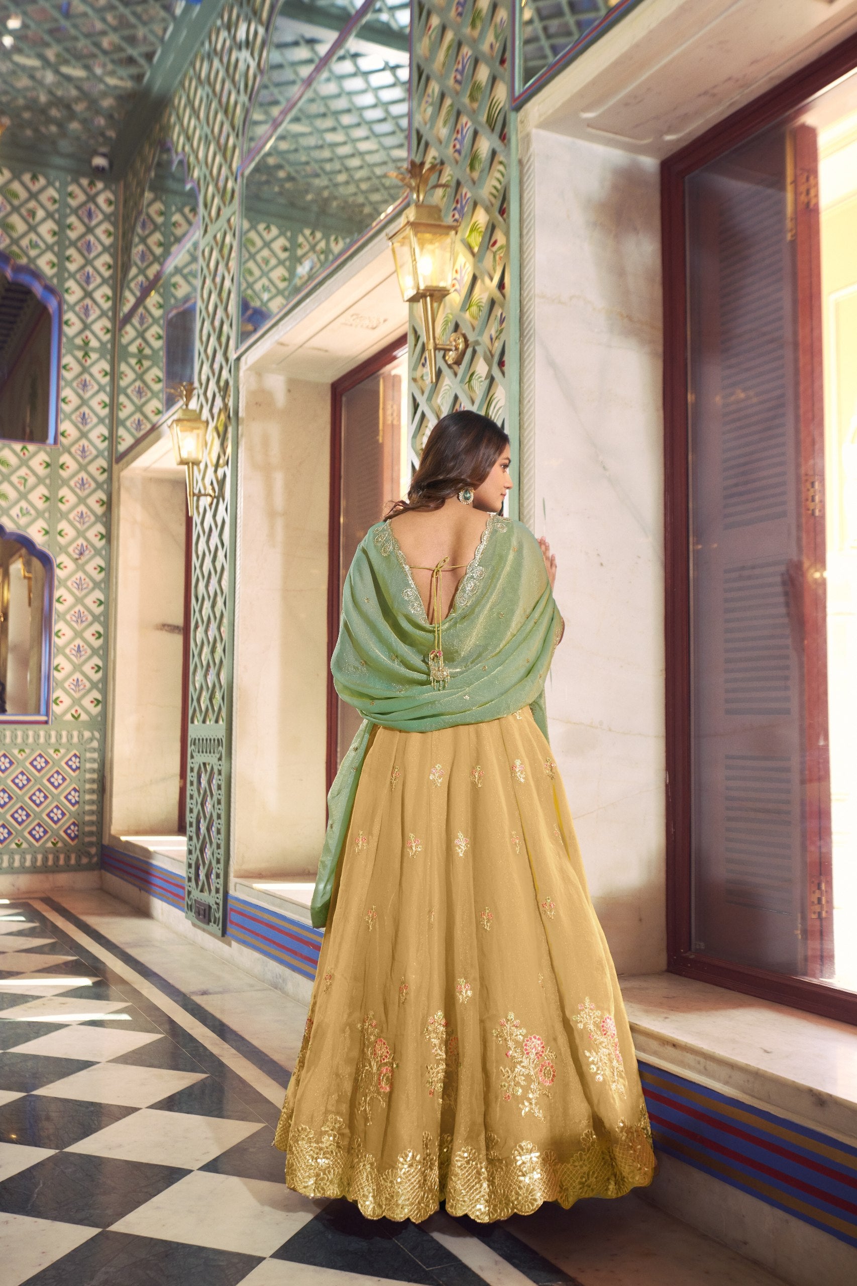 Designer Sequins Embroidered Wedding Wear Lehenga Set