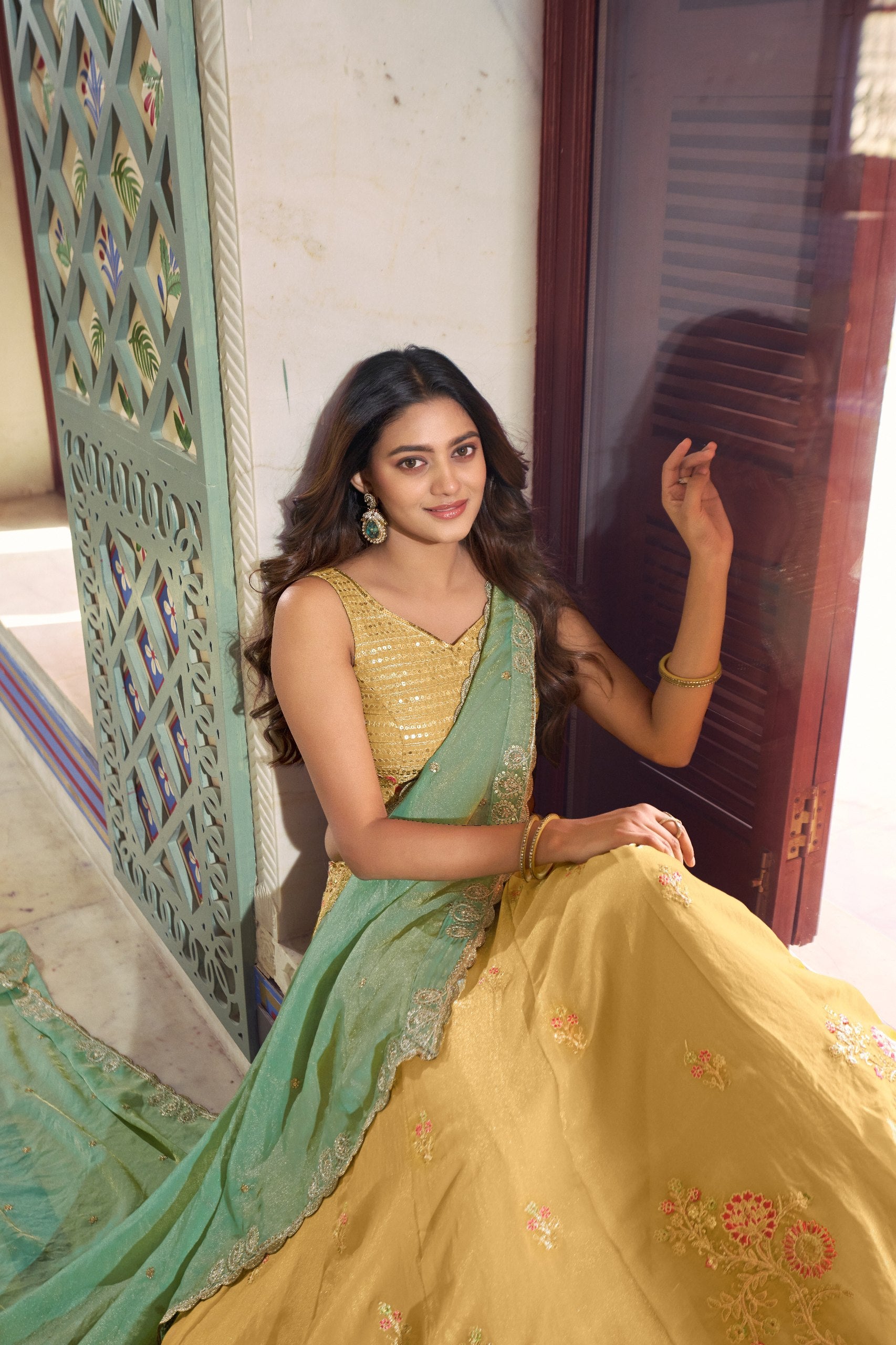 Designer Sequins Embroidered Wedding Wear Lehenga Set