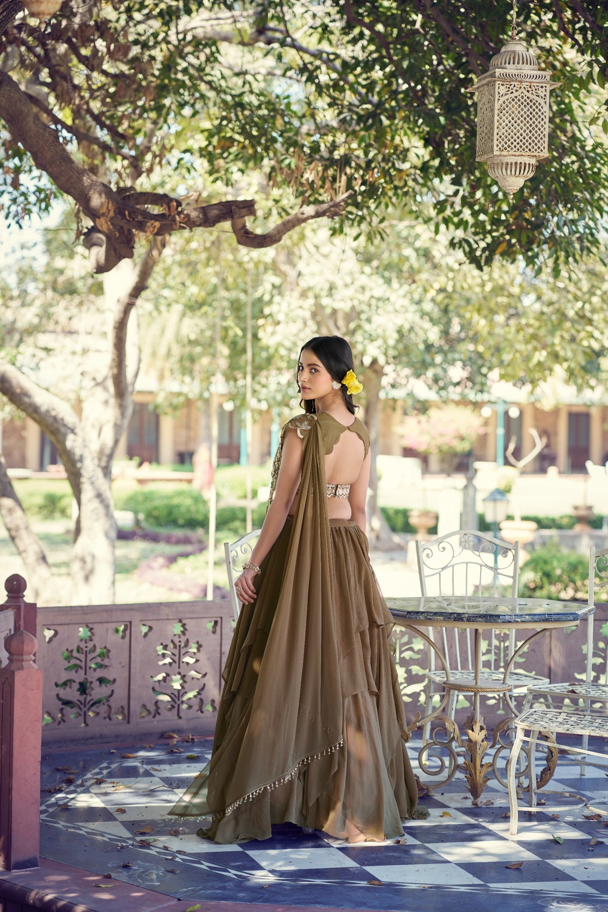 Designer Sequins Thread Embroidered Party Wear Lehenga Set
