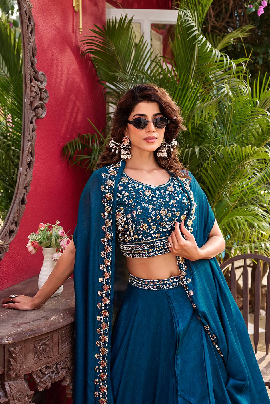 Designer Indo Western Lehenga Shrug Set