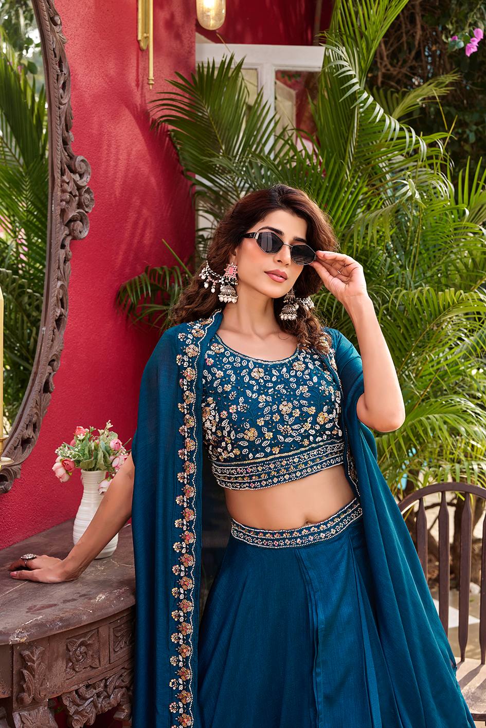 Designer Indo Western Lehenga Shrug Set