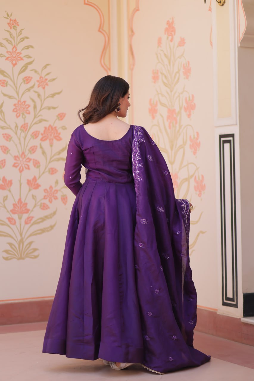 Premium Designer Embroidered Gown Dupatta Set