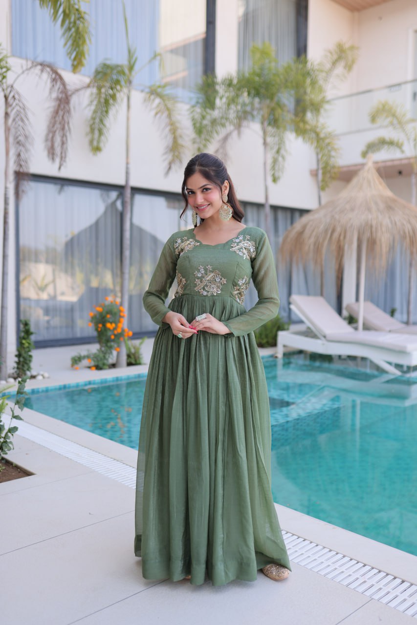 Premium Beads Embroidered Party Gown