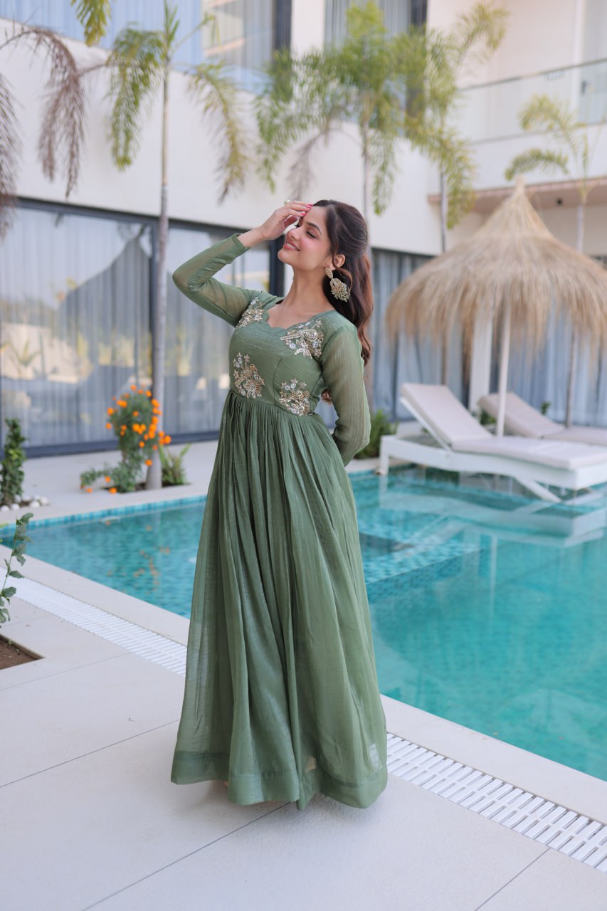 Premium Beads Embroidered Party Gown