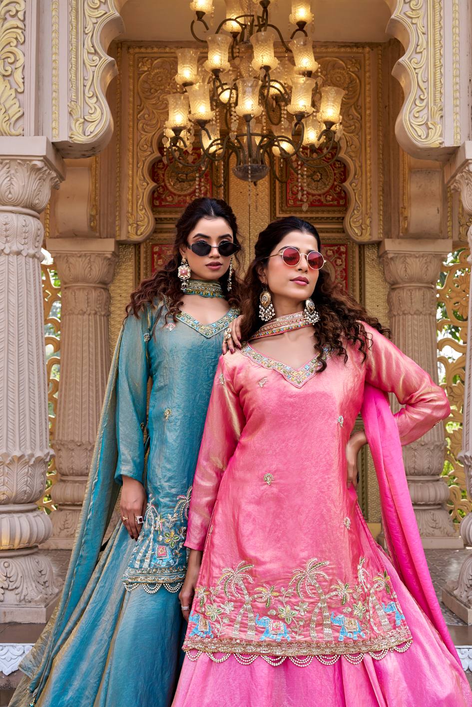 Designer Embroidered Fendy Kurti Lehenga Dupatta Set