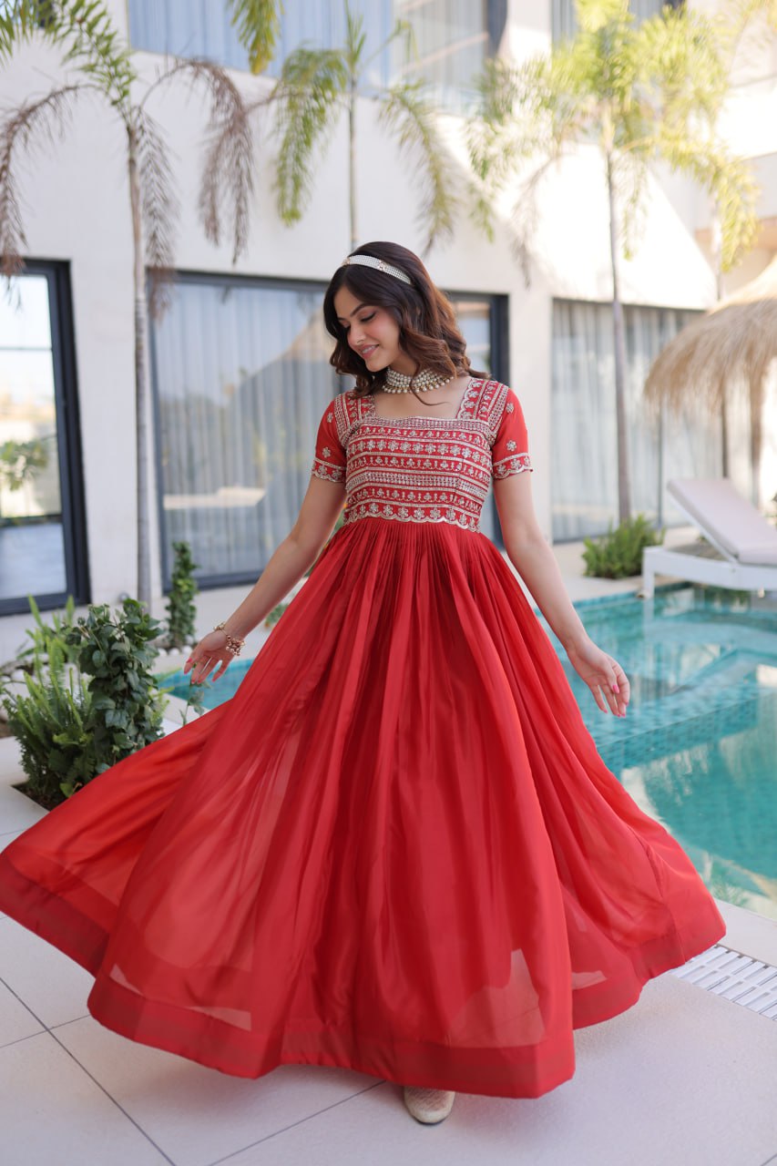 Premium Sequins Embroidered One Piece Gown
